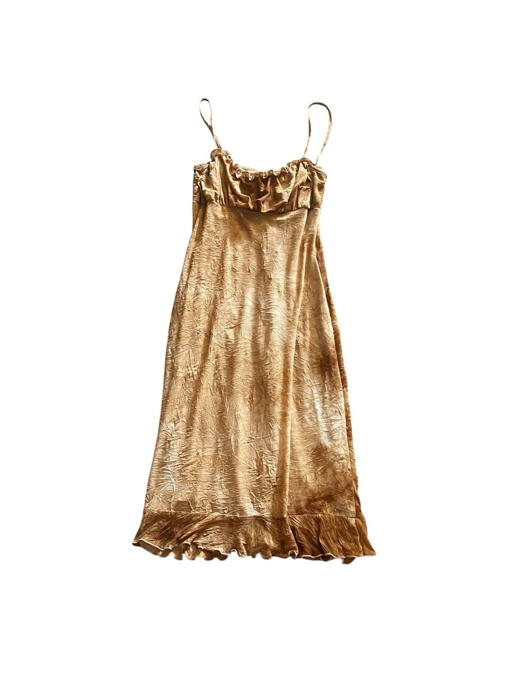 Y2K Wet Seal Gold Ruffled dress
